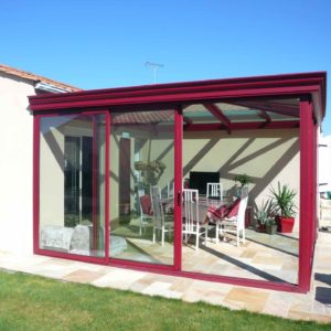 Véranda aluminium rouge